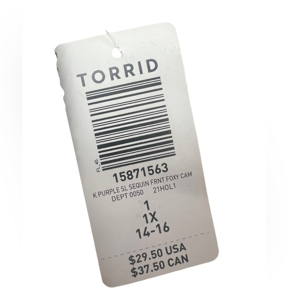 NWT Torrid Plus Size 1 1X SEQUIN FOXY CAMI - PURPLE/MULTICOLOR - Picture 5 of 11